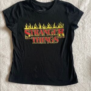 4/$10 Stranger Things Kids Black T-Shirt Girls Fitted